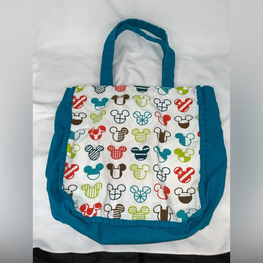 DISNEY KOHLS CARES MICKEY MOUSE EARS HEAD BLUE CANVAS TOTE BAG REUSABLE
